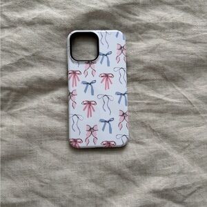 Chic Bow Pattern Phone Case - Pink and Blue